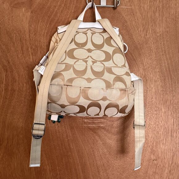 Coach Kyra Daisy Y2K Tan Beige White Backpack Bag Charms Utility Preppy GUC - Picture 2 of 13